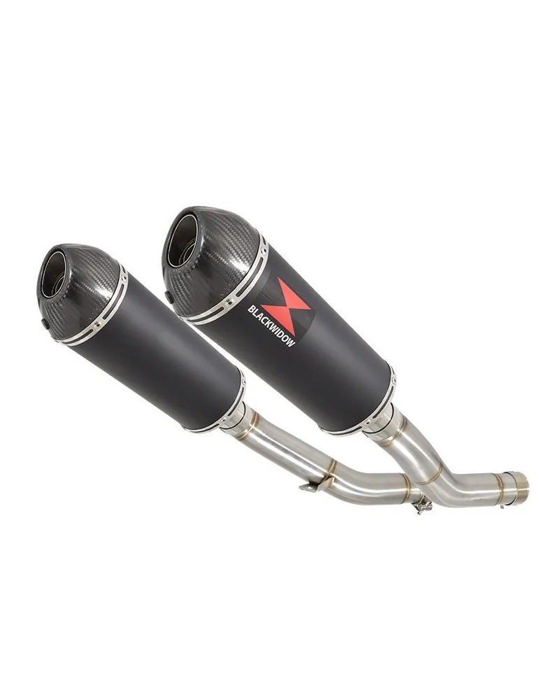 Z1000 ZR1000A 2003 04 05 06 4-2 Silencieux Ovale Noir En Inox + Canule en Carbone 300mm