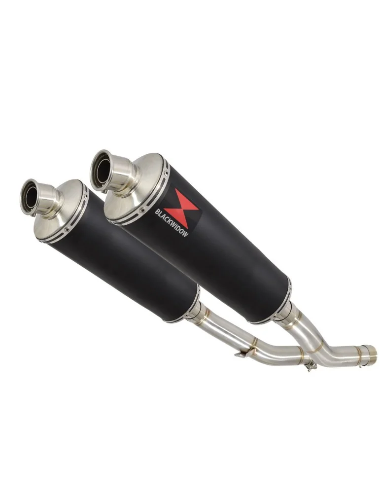KAWASAKI Z1000 ZR1000A 2003 04 05 06 4-2 Silencieux Ovale Noir En Inox 400mm