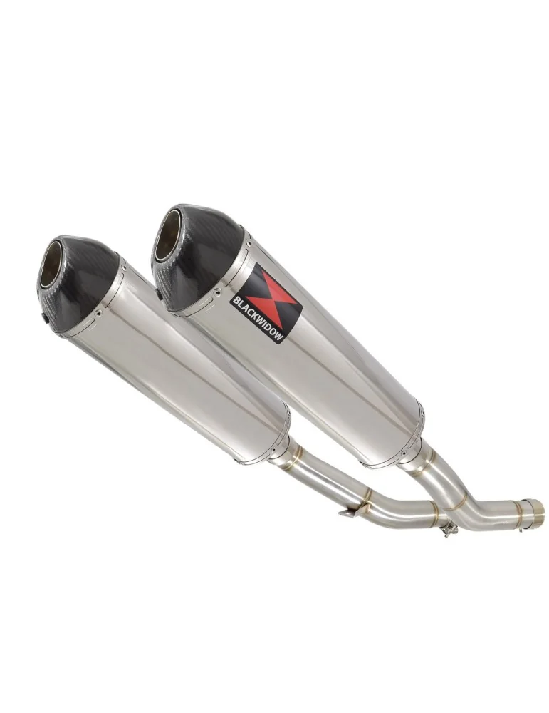 KAWASAKI Z1000 ZR1000A 2003 04 05 06 4-2 Exhaust Silencieuxs Ovale En Inox + Carbon Tip 400mm