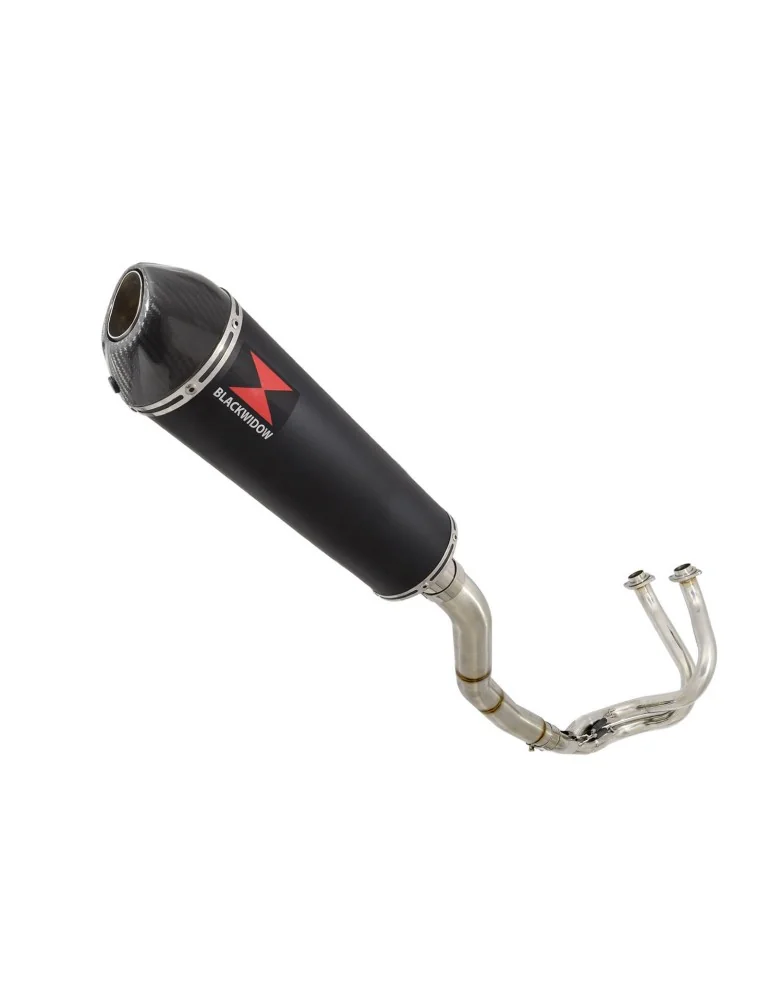 Ninja 650 2017 Decata Passage Haut Ligne complète + Silencieux Ovale Noir en Inox & Canule en Carbone 400mm