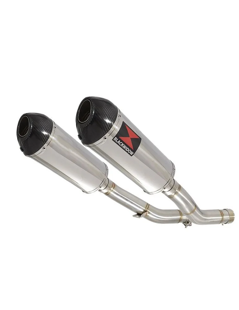 KAWASAKI Z1000 ZR1000A 2003 04 05 06 4-2  Silencieux Ovale En Inox + Canule en Carbone 300mm