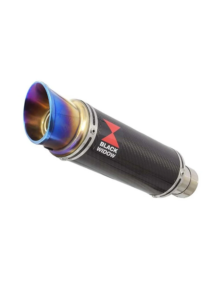 Z750 Z750R Z750L 07-14 Tube de raccord et Silencieux GP Rond En Carbone + Canule en Inox Anodisé 230mm