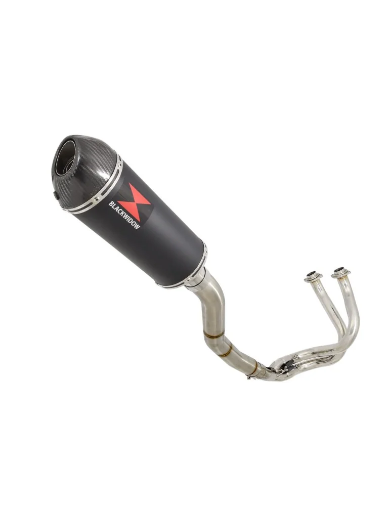 Ninja 650 2017 Decata Passage Haut Ligne complète + Silencieux Ovale Noir en Inox & Canule en Carbone 300mm