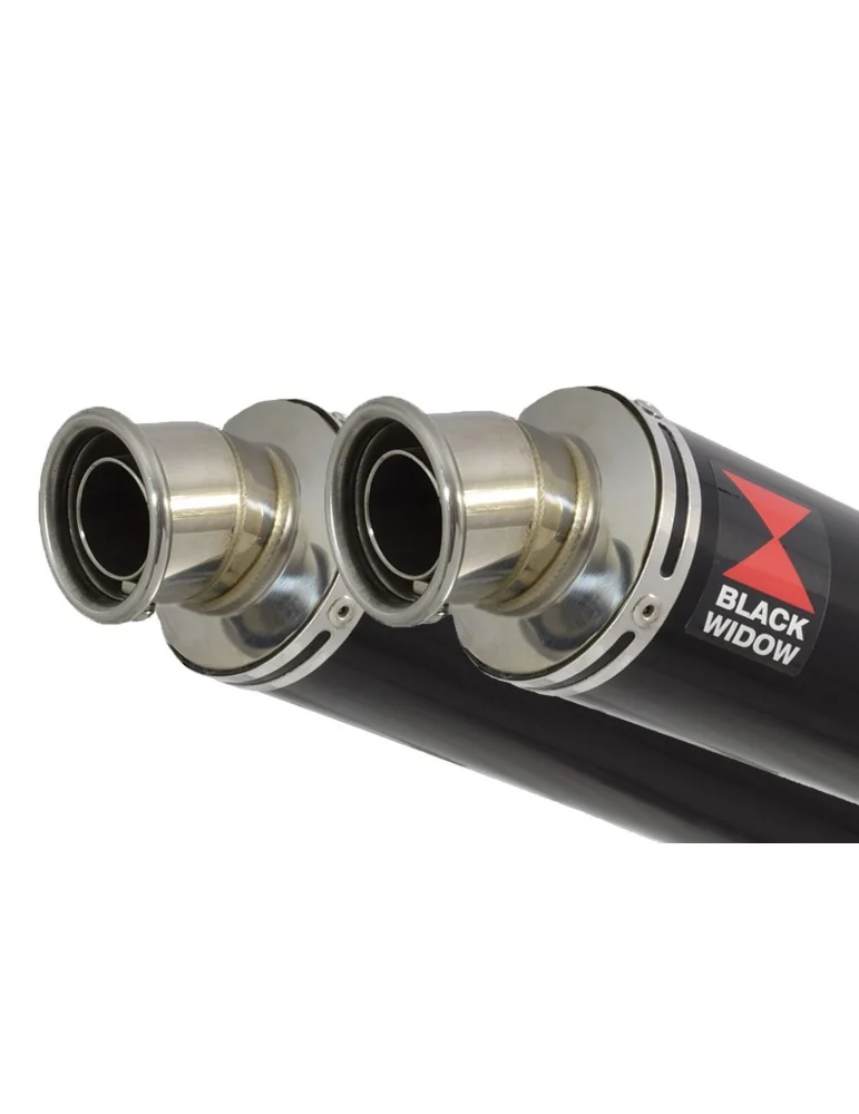 Z1000 2010-2017 4-2 Decata Ligne complète / Silencieux Rond Noir en Inox 350mm