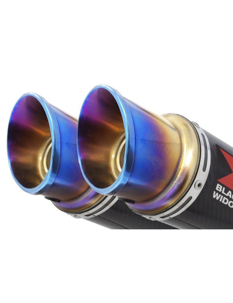 Z1000 2010-2017 4-2 Decata Ligne complète / Silencieux Rond GP Style en Carbone + Canule en Inox Anodisé 230mm