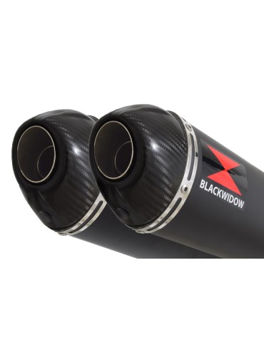 Z1000 2010-2017 4-2 Decata Ligne complète / Silencieux Ovale Noir en Inox & Canule En Carbone 300mm