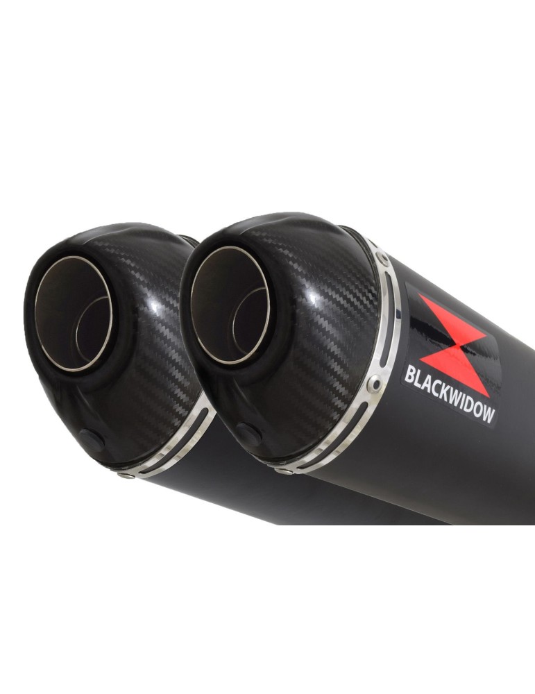 Z1000 2010-2017 4-2 Decata Ligne complète / Silencieux Ovale Noir en Inox & Canule En Carbone 300mm