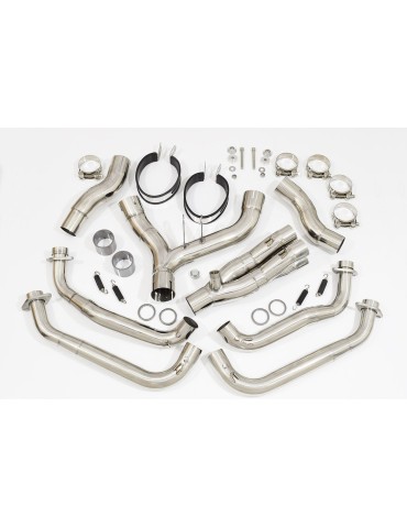 Z1000 2010-2017 4-2 Decata Ligne complète / Silencieux Ovale Noir en Inox & Canule En Carbone 300mm