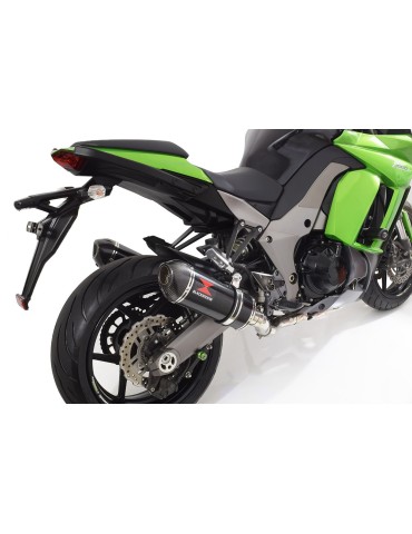 Z1000 2010-2017 4-2 Decata Ligne complète / Silencieux Ovale Noir en Inox & Canule En Carbone 300mm
