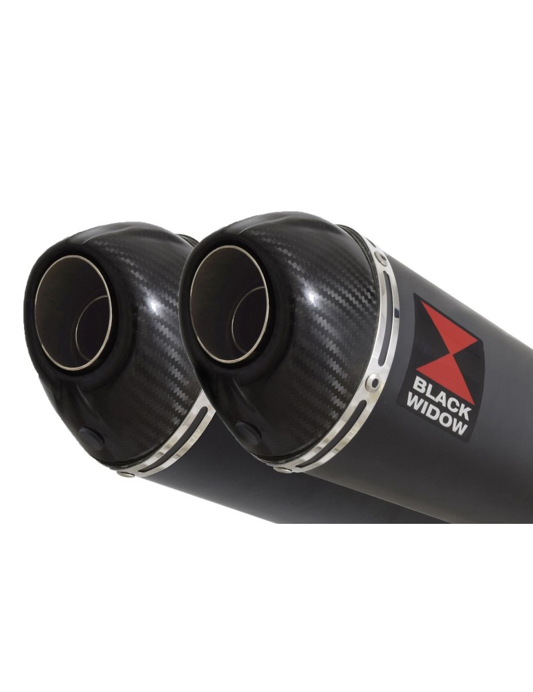 Z1000 2010-2017 4-2 Decata Ligne complète / Silencieux Ovale Noir en Inox & Canule En Carbone 200mm
