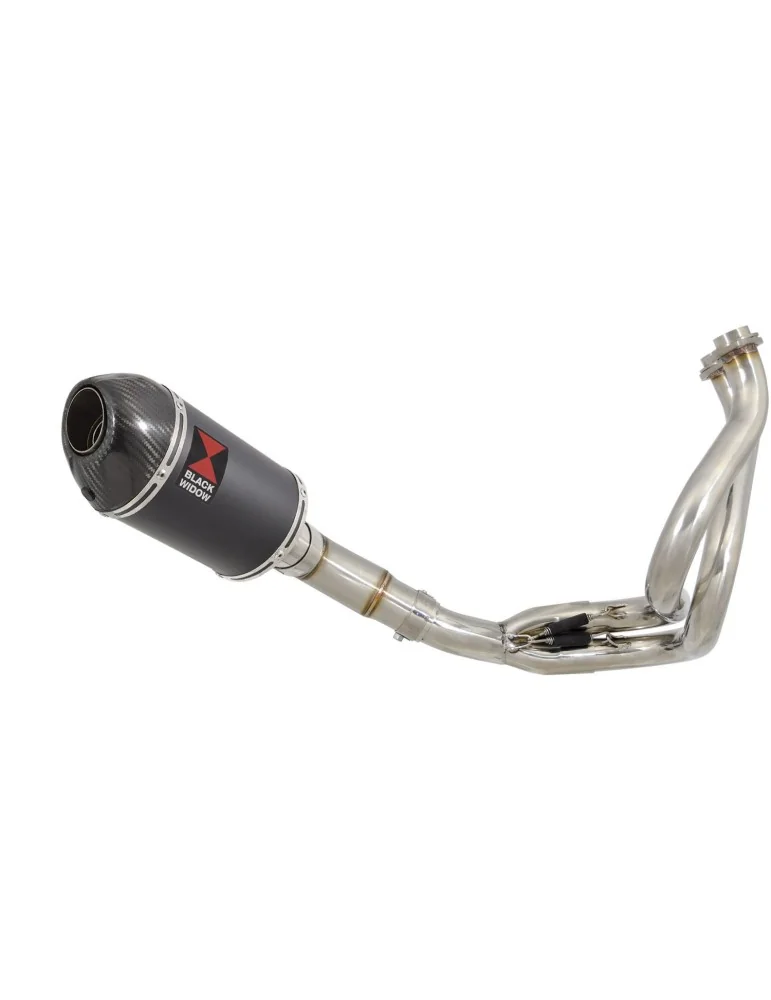 Ninja 650 2017 Decata Passage Bas Ligne complète + Silencieux Ovale Noir en Inox & Canule en Carbone 200mm