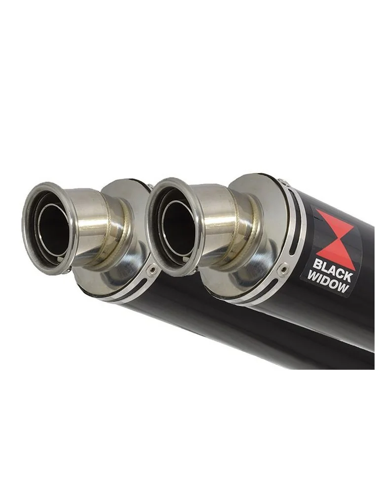 GPZ 500 S (EX500) 2-2 Exhaust Silencieux Kit & Rond Noir Silencieux En Inox 350mm