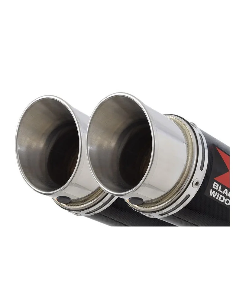 GPZ 500 S (EX500) 2-2 Exhaust Silencieux Kit & Silencieux GP Rond En Carbone 230mm
