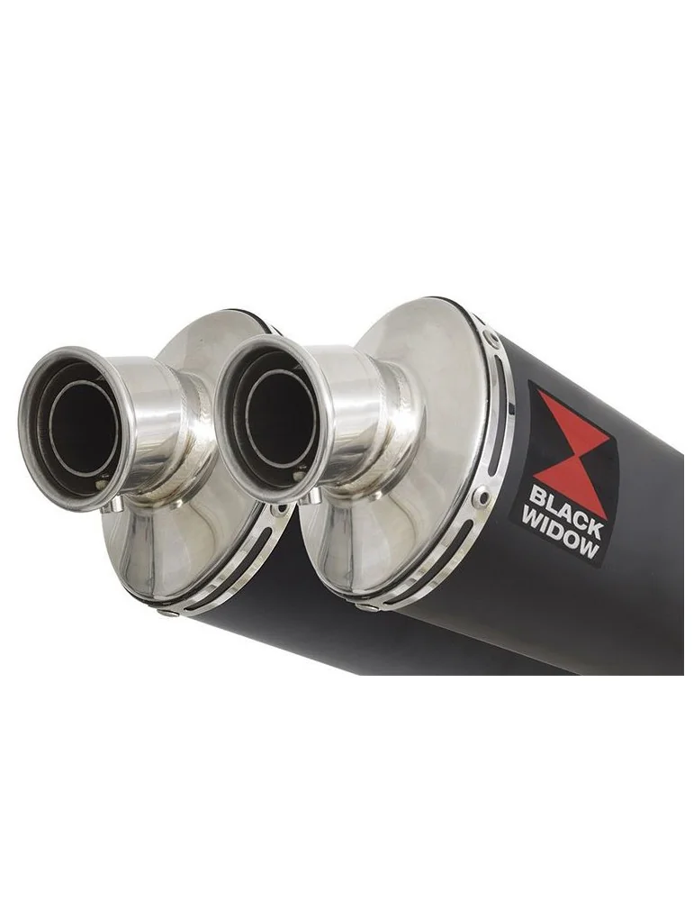 GPZ 500 S (EX500) 2-2 Exhaust Silencieux Kit & Ovale Noir Silencieux En Inox 230mm