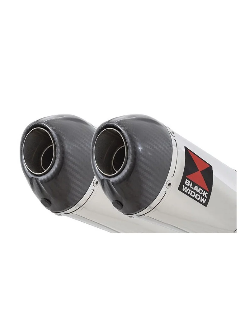 GPZ 500 S (EX500) 2-2 Silencieux Kit & Silencieux Ovale En Inox + Carbone 200mm