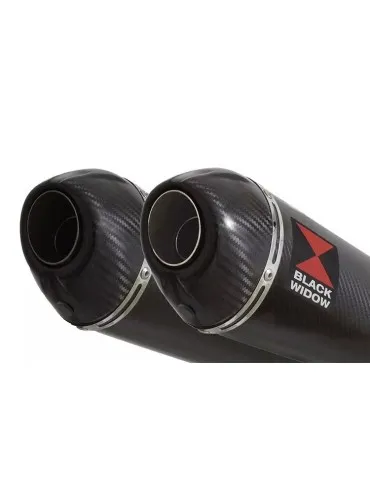 GPZ 500 (EX500) 2-2 Silencieux Ovale En Carbone + Canule en Carbone 200mm