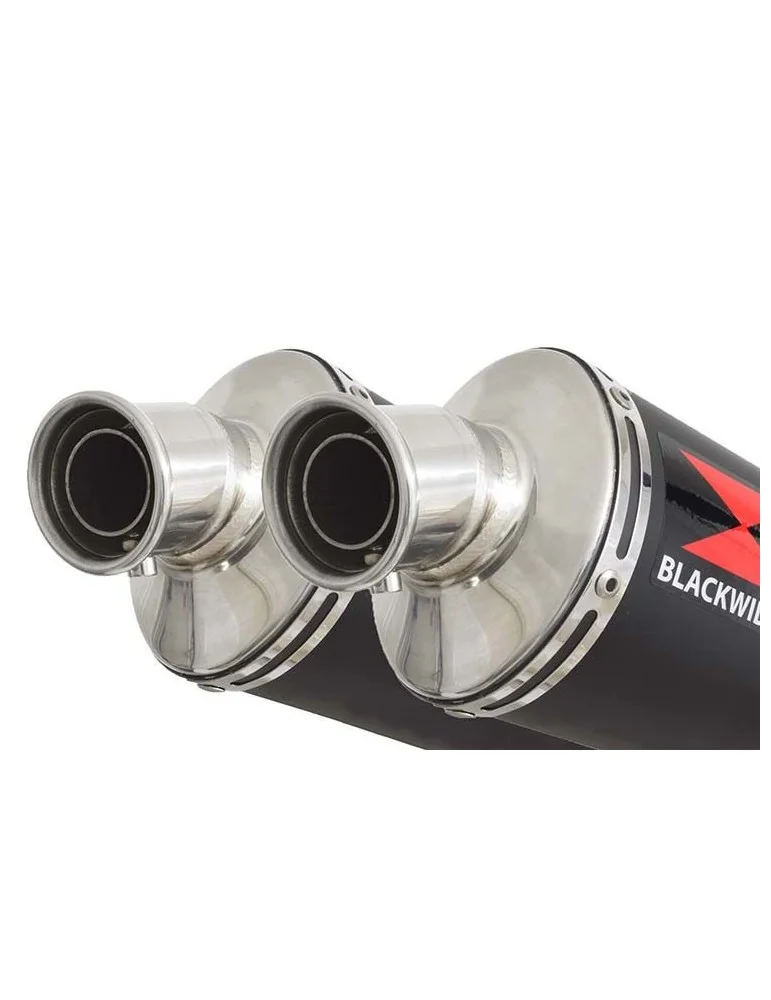 KAWASAKI GPZ1100 GPZ 1100 4-2 Ligne complète & Silencieux Rond Noir En Inox 400mm