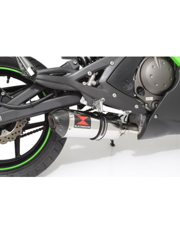 Kawasaki ER-6N ER-6F ER650 2005-2011 Passage Bas Decata Ligne complète + Silencieux Ovale En Inox +  Carbone 300mm