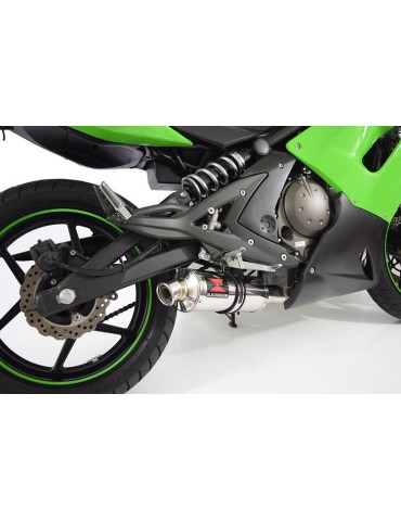 Kawasaki ER-6N ER-6F ER650 2005-2011 Passage Bas Decata Ligne complète + Silencieux Rond En Inox 300mm