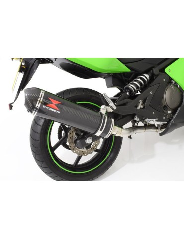 Kawasaki ER-6N ER-6F ER650 2005-2011 Passage Haut Decata Ligne complète + Silencieux Ovale en Carbone + Carbone 400mm