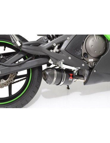 Kawasaki ER-6N ER-6F ER650 2005-2011 Passage Bas Decata Ligne complète + Silencieux Ovale Carbone + Carbone 200mm