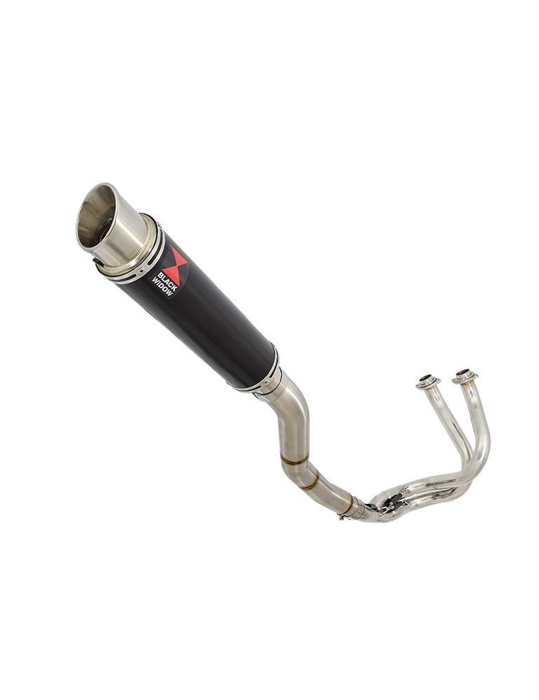 Kawasaki ER-6N ER-6F ER650 2005-2011 Passage Haut Decata Ligne complète + Silencieux Rond GP Style Noir En Inox 350mm