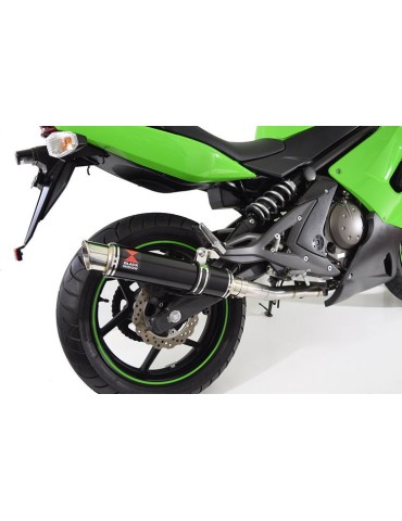 Kawasaki ER-6N ER-6F ER650 2005-2011 Passage Haut Decata Ligne complète + Silencieux Rond GP Style Noir En Inox 350mm