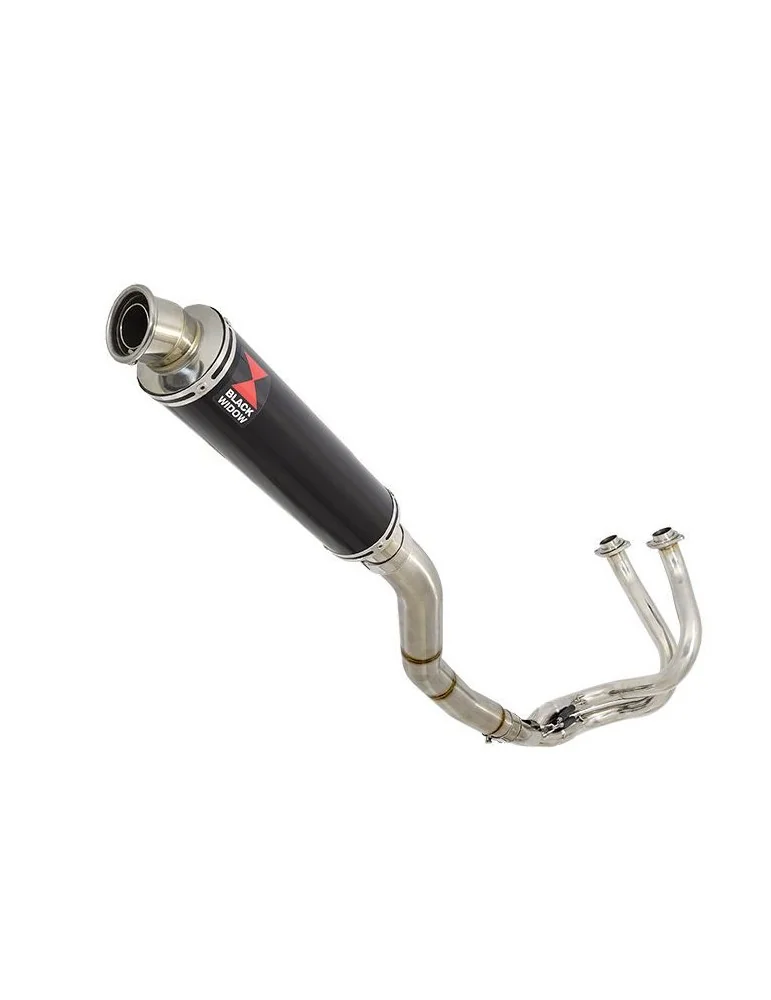Kawasaki ER-6N ER-6F ER650 2005-2011 Passage Haut Decata Ligne complète + Silencieux Rond Noir En Inox 350mm