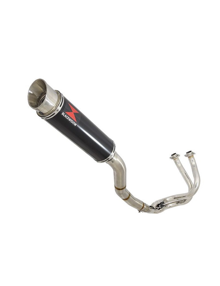 Kawasaki ER-6N ER-6F ER650 2005-2011 Passage Haut Decata Ligne complète + Silencieux Rond GP Style Noir En Inox 360mm