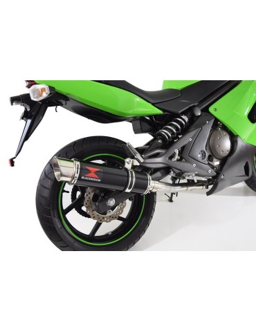 Kawasaki ER-6N ER-6F ER650 2005-2011 Passage Haut Decata Ligne complète + Silencieux Rond GP Style Noir En Inox 360mm