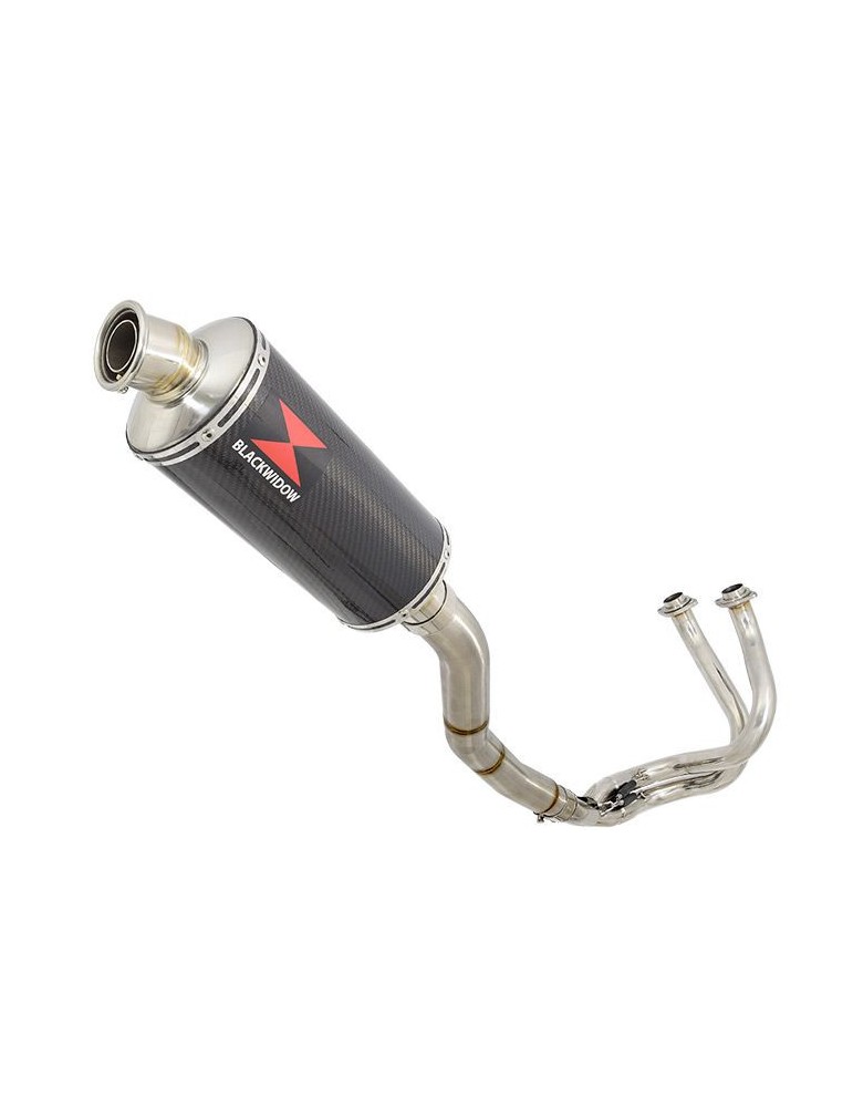 Kawasaki ER-6N ER-6F ER650 2005-2011 Passage Haut Decata Ligne complète + Silencieux Ovale En Carbone 300mm