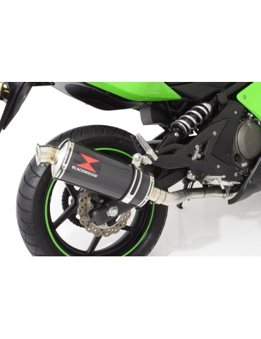 Kawasaki ER-6N ER-6F ER650 2005-2011 Passage Haut Decata Ligne complète + Silencieux Ovale En Carbone 300mm