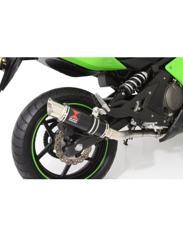 Kawasaki ER-6N ER-6F ER650 2005-2011 Passage Haut Decata Ligne complète + Silencieux Rond GP Style Noir En Inox 230mm