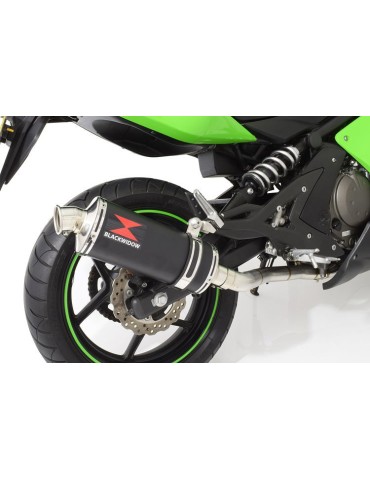 Kawasaki ER-6N ER-6F ER650 2005-2011 Passage Haut Decata Ligne complète + Silencieux Ovale Noir En Inox 300mm