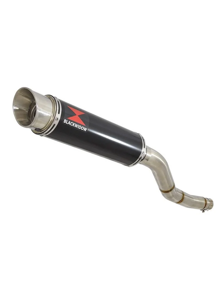 Kawasaki ER-6N ER-6F ER650 2005-2011 Passage Haut Tube de raccord et Silencieux Rond GP Style Noir En Inox 230 mm