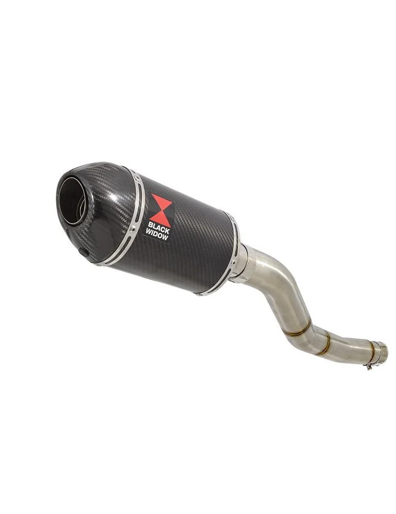 Kawasaki ER-6N ER-6F ER650 2005-2011 Passage Haut Tube de raccord et Silencieux Ovale En Carbone + Carbone 200mm