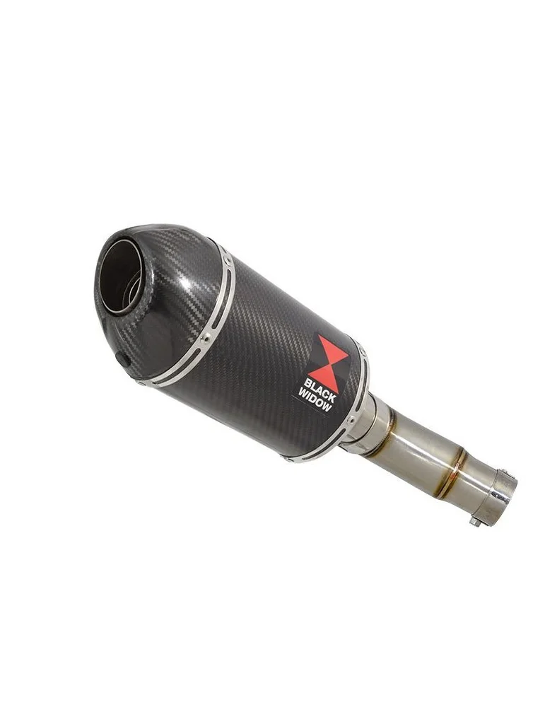 Kawasaki ER-6N ER-6F ER650 2005-2011 Passage Bas Tube de raccord et Silencieux Ovale En Carbone + Carbone 200mm