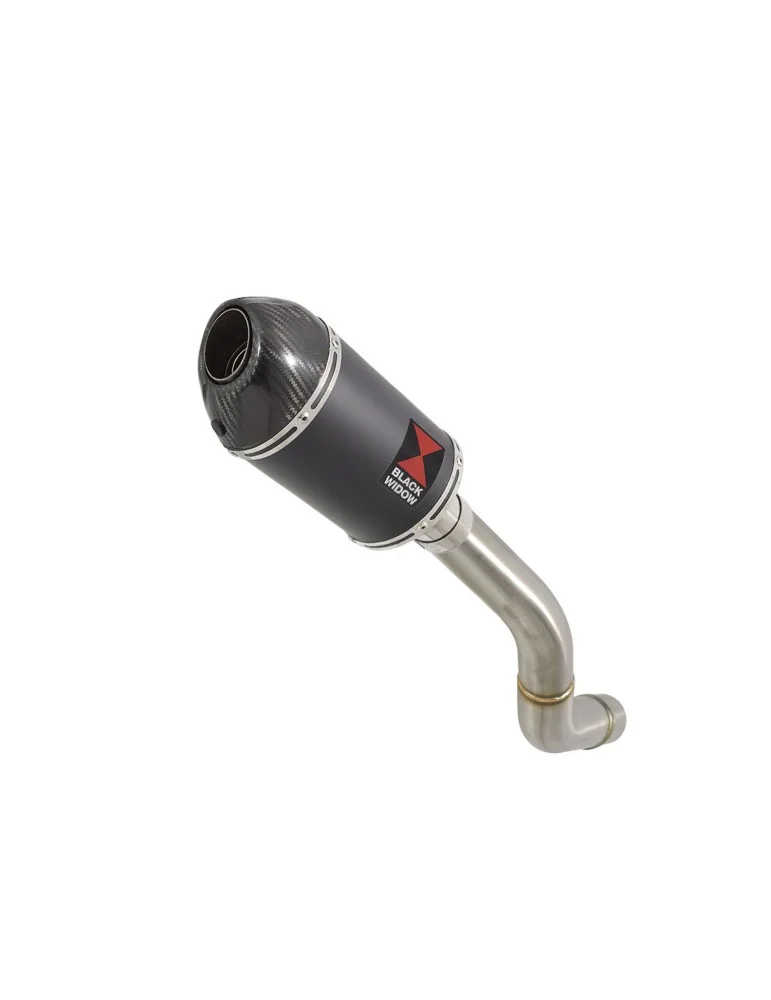 Z800 ZR800A Z800E 13 14 15 16 Tube de raccord et Silencieux Ovale Noir En Inox + Canule En Carbone 200mm