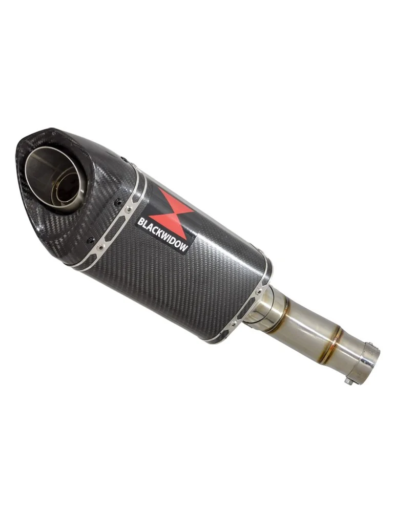 ER-6N ER-6F ER650 05-11 Passage Bas Tube de raccord & Silencieux Tri Ovale En Carbone + Carbone 250mm